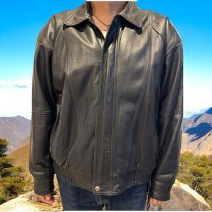 Reed Sportswear Men’s Leather Motorcycle Bomber Jacket Size 50